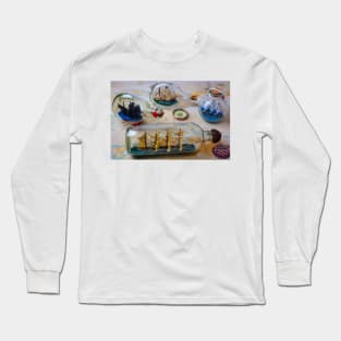 Four Ships In Bottles Long Sleeve T-Shirt